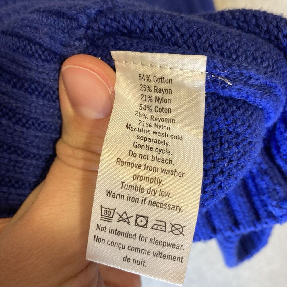 janie and jack Boys 2t Sweater Cotton Knit Royal Blue Stripe Coastal Preppy - Picture 7 of 7